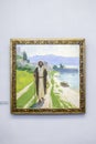 Canvas `Christ on the shores of Lake Genisaret,` by V. Polenov framed. Jesus Christ is walking along