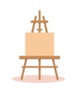 Canvas with easel vector illustration. Royalty Free Stock Photo