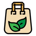 Canvas eco bag icon color outline vector Royalty Free Stock Photo
