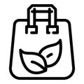 Canvas eco bag icon, outline style Royalty Free Stock Photo
