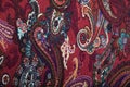 Canvas fabric with multicolored floral paisley pattern Royalty Free Stock Photo