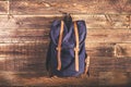 Canvas and leather backpack Royalty Free Stock Photo