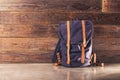 Canvas and leather backpack Royalty Free Stock Photo
