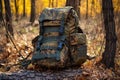 canvas material of a camouflage pattern backpack