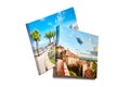Canvas photo prints isolated on white background. Gallery wrap. Colorful photographs printed on canvas