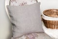 Canvas pillow cushion case Mockup. Royalty Free Stock Photo