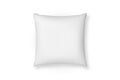 Canvas pillow mockup. White blank cushion isolated background. Top view Royalty Free Stock Photo