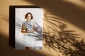 Canvas print, photo on wall with sunlight and shadow of leaves