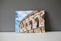 Canvas print stretched on frame with gallery wrap. Photography of Arena of Nimes