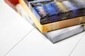 Canvas prints. Photos stretched on frame with gallery wrapping method Royalty Free Stock Photo
