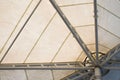 Canvas roof and steel structure, white fabric tensile roof