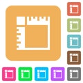 Canvas rulers rounded square flat icons