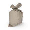 Canvas sack with empty space on white. 3D illustration