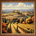 Canvas of Serenity: A Vivid Vineyard Portrait in Tuscany, Italy