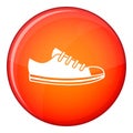 Canvas sneaker icon, flat style