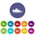 Canvas sneaker set icons