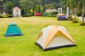 Canvas tent on lawn Royalty Free Stock Photo