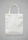 Canvas tote bag mockup blank white eco shopping sack template made of fabric cloth isolated on grey background clipping path Royalty Free Stock Photo
