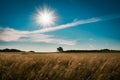 A canvas of tranquility azure sky kissed by the sun