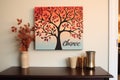 canvas wall decor with embrace change painted on