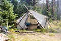 Colorado Weminuche Wilderness Elk Camp Tent Royalty Free Stock Photo