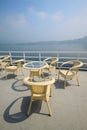 Cany chair on ship's deck Royalty Free Stock Photo