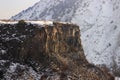 The canyon of Azat river and Symphony of Stones near Garni in winter