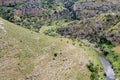 Canyon carved by the Gravina River where lies Matera, Basilicata, Italy Royalty Free Stock Photo