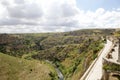 Canyon carved by the Gravina River where lies Matera, Basilicata, Italy Royalty Free Stock Photo