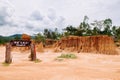 Canyon cliff of Soil retrogression and degradation at Lalu in Sakaeo, Thailand