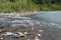 Canyon Creek joins Nooksack River, North Fork in the North Cascades Royalty Free Stock Photo