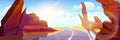 Canyon desert road landscape vector background Royalty Free Stock Photo