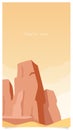 Canyon flat color vector background with text space