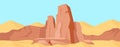 Canyon flat color vector illustration