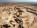 Canyon in the Judean Desert Midbar Yehuda on the dead sea, Israel. Background of lifeless land in the desert on the West Bank of