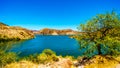 Canyon Lake and the Desert Landscape of Tonto National Forest Royalty Free Stock Photo