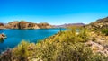 Canyon Lake and the Desert Landscape of Tonto National Forest Royalty Free Stock Photo