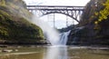 The canyon at Letchworth State Park the upper fall Royalty Free Stock Photo