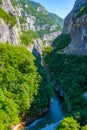 Canyon of Moraca river in Montenegro Royalty Free Stock Photo