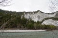 Canyon or ravine called Ruinaulta on Anterior Rhine river in Switzerland. Detail from the bottom of the gorge.