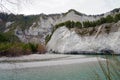 Canyon or ravine called Ruinaulta on Anterior Rhine river in Switzerland. Detail from the bottom of the gorge.