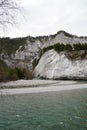 Canyon or ravine called Ruinaulta on Anterior Rhine river in Switzerland. Detail from the bottom of the gorge.