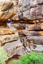 Canyon with red-yellow rocks