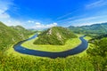 Canyon of Rijeka Crnojevica river in Skadar Lake National Park, Royalty Free Stock Photo