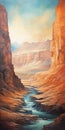 Canyon River: A Breathtaking Artgerm-inspired Painting Of Nature\'s Beauty