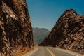 canyon road narrow path way for walking between steep rock walls Royalty Free Stock Photo