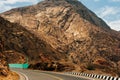 Canyon road narrow path way for walking between steep rock walls Royalty Free Stock Photo