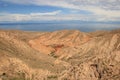 The canyon Skazka (Fairy Tale) and Issyk Kul lake, Kyrgyzstan