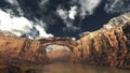 Canyon stone bridge illustration 3d render Royalty Free Stock Photo