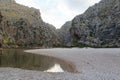 Canyon Torrent de Pareis and beach, Majorca Royalty Free Stock Photo